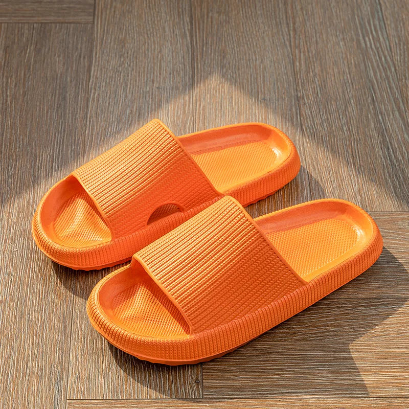 Support shoes home bathroom bath slippers female non-slip thick soles step on shit outside wearing sandals men