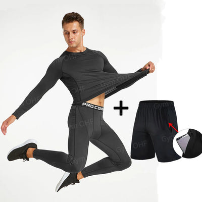 Men MMA Boxing Shorts Compression T Shirt Pants  Sportswear Spider