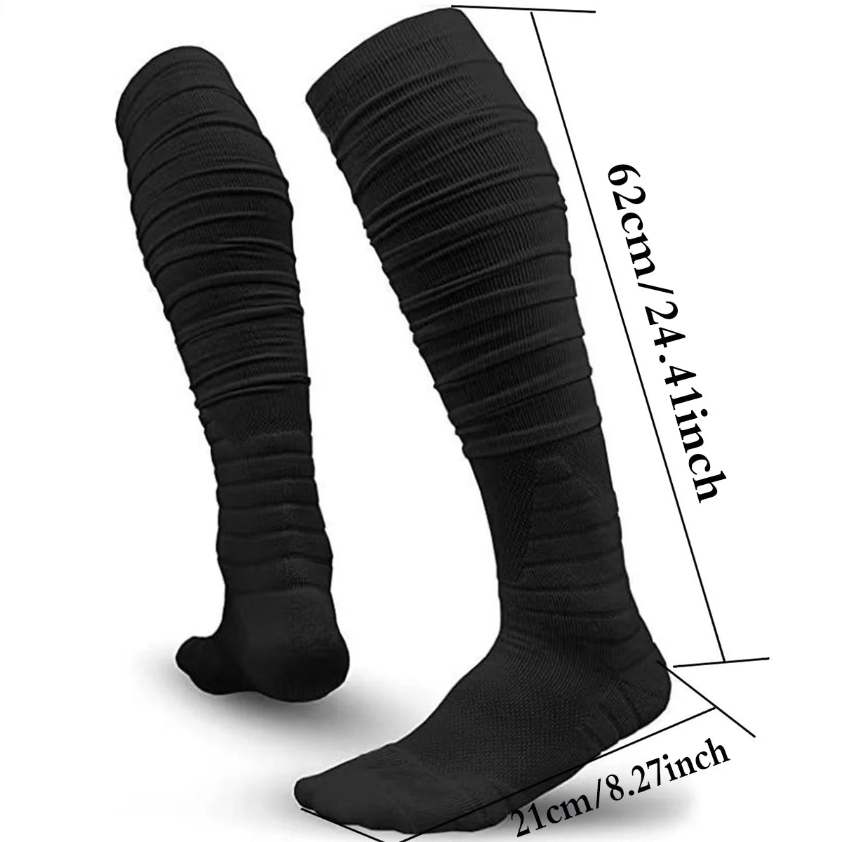 1 Pairs Scrunch Football Socks Non Slip Men Football Socks Extra Long Socks Soccer Socks Over The Knee Athletic