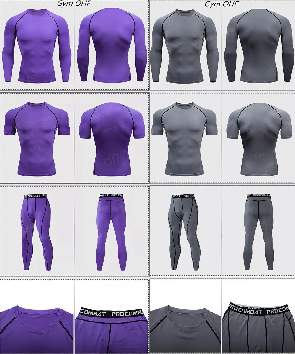 Men MMA Boxing Shorts Compression T Shirt Pants  Sportswear Spider