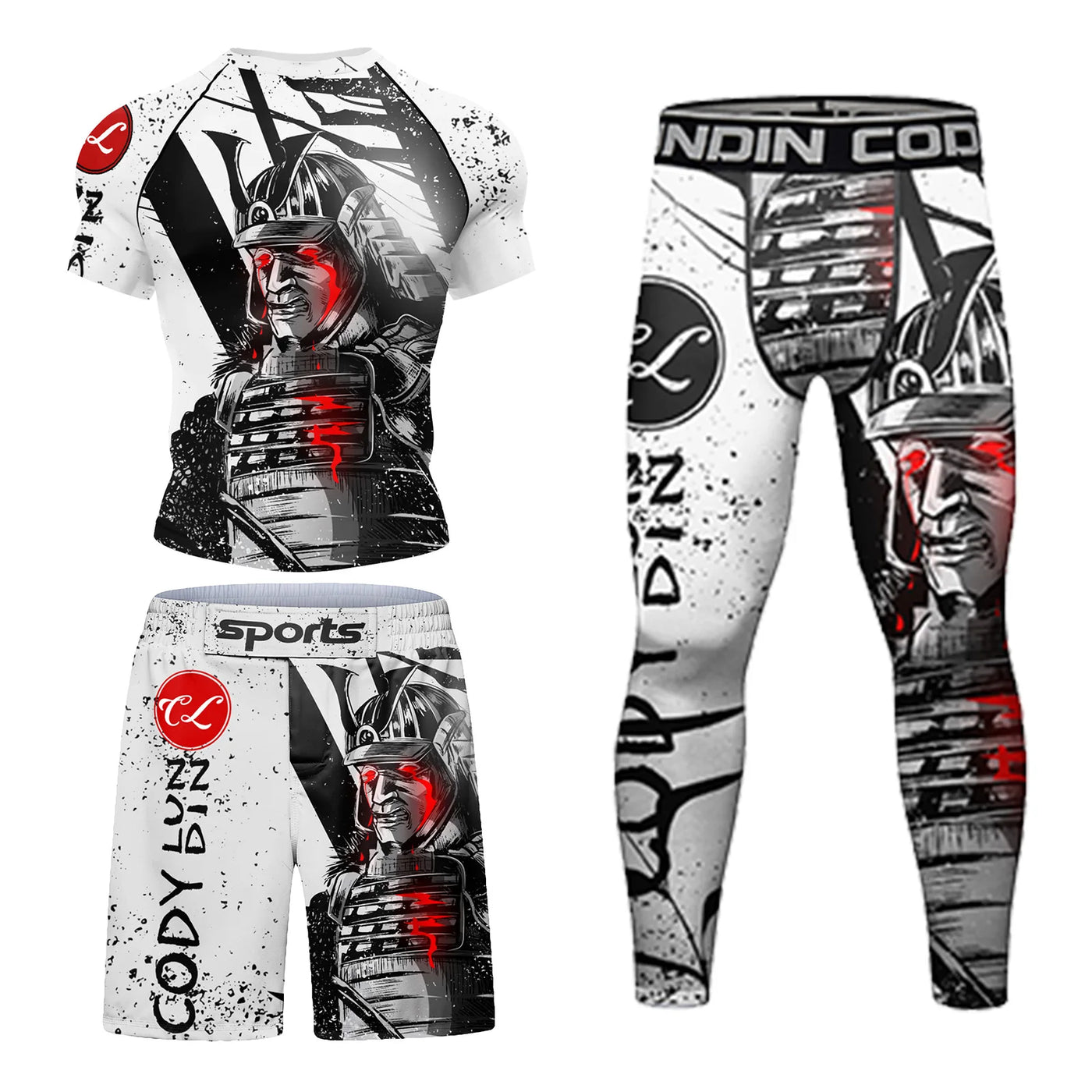 Cody Men Sportsuit With Graphic  Jiu jitsu No Gi Rashguard With Leggings MMA Shorts Bjj Fight Athletic Tracksuit Boxing Jersey