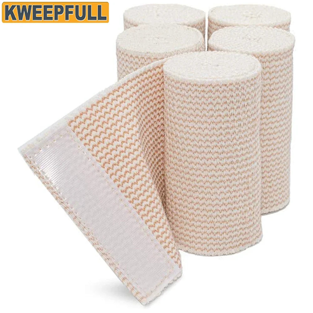 1 Roll Elastic Bandage Wrap - Premium Quality with Self-Closure, Athletic Sport Tape Rolls for Ankle, Wrist, Arm, Leg Sprains