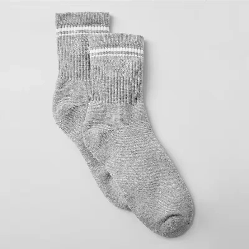 Yoga Instant Classic Unisex Half-Crew Throwback Sock Gravel Athletic Heather Grey Socks Pure Cotton