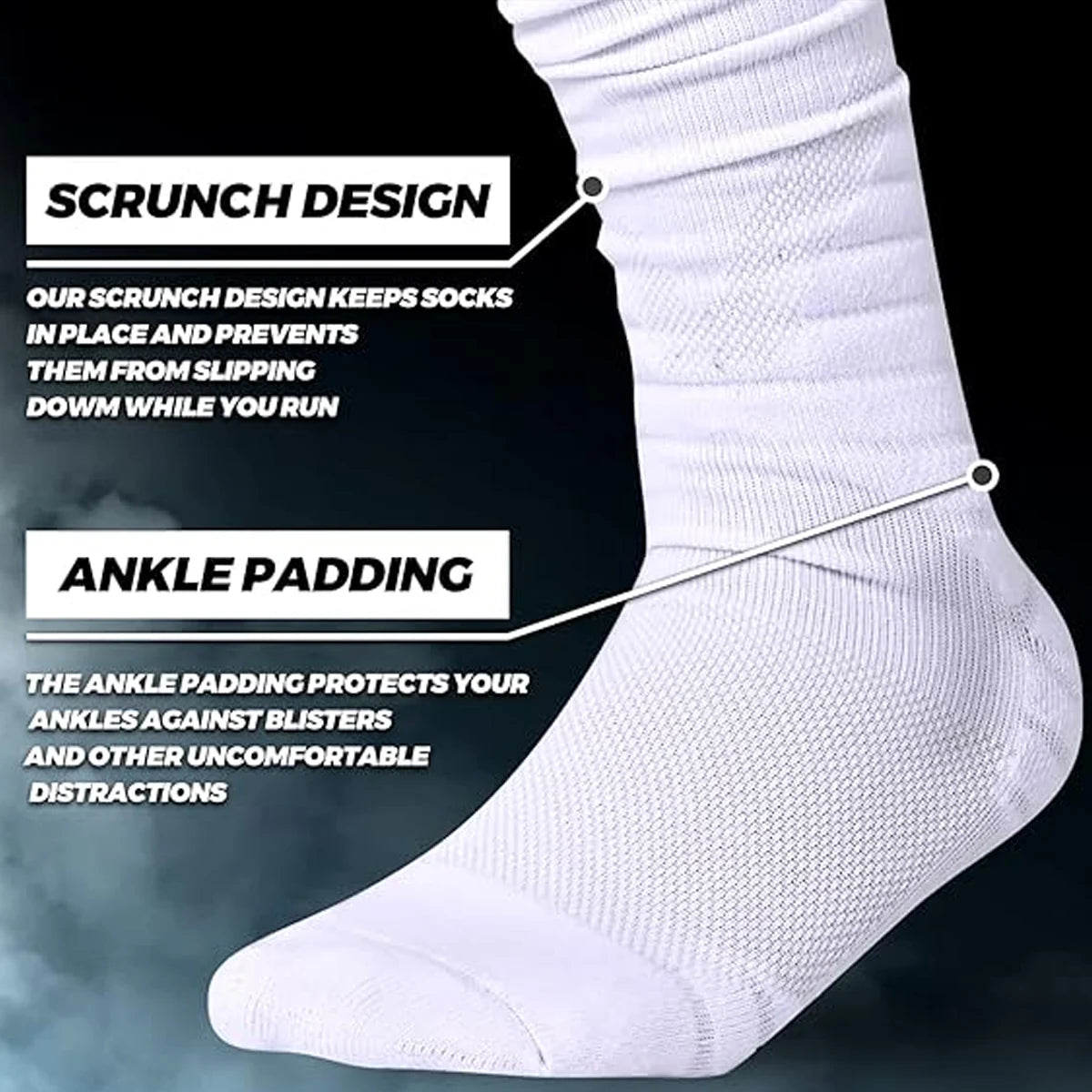 1 Pairs Scrunch Football Socks Non Slip Men Football Socks Extra Long Socks Soccer Socks Over The Knee Athletic