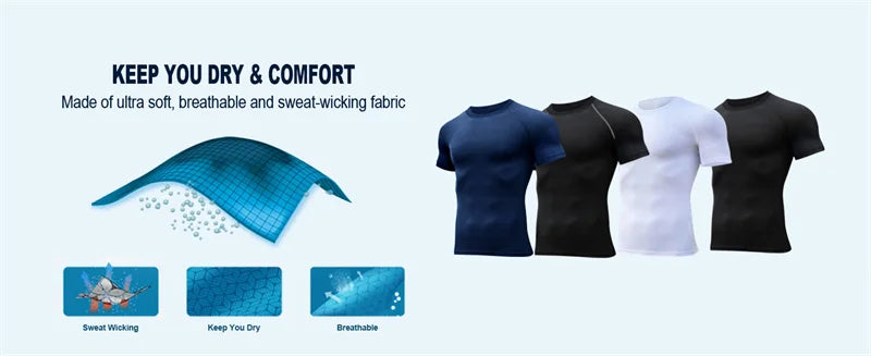 Bat Print Compression Shirts for Men Summer Short Sleeve Rash Guard Gym Workout Running Tshirt Athletic Quick Dry Tees Tops