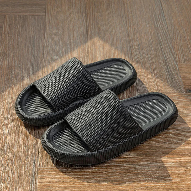 Support shoes home bathroom bath slippers female non-slip thick soles step on shit outside wearing sandals men