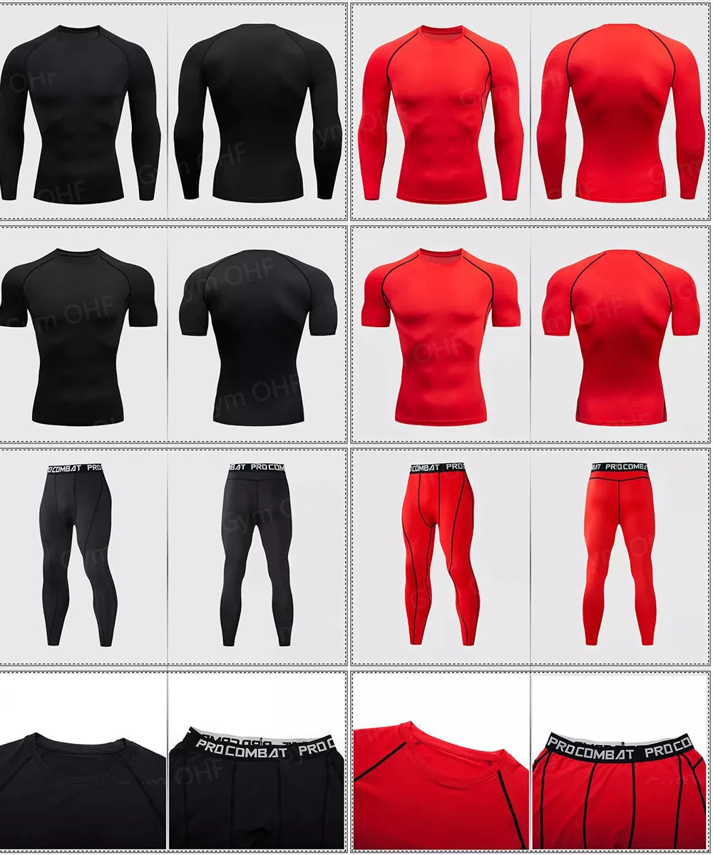 Men MMA Boxing Shorts Compression T Shirt Pants  Sportswear Spider
