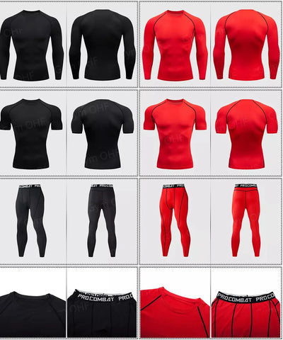 Men MMA Boxing Shorts Compression T Shirt Pants  Sportswear Spider