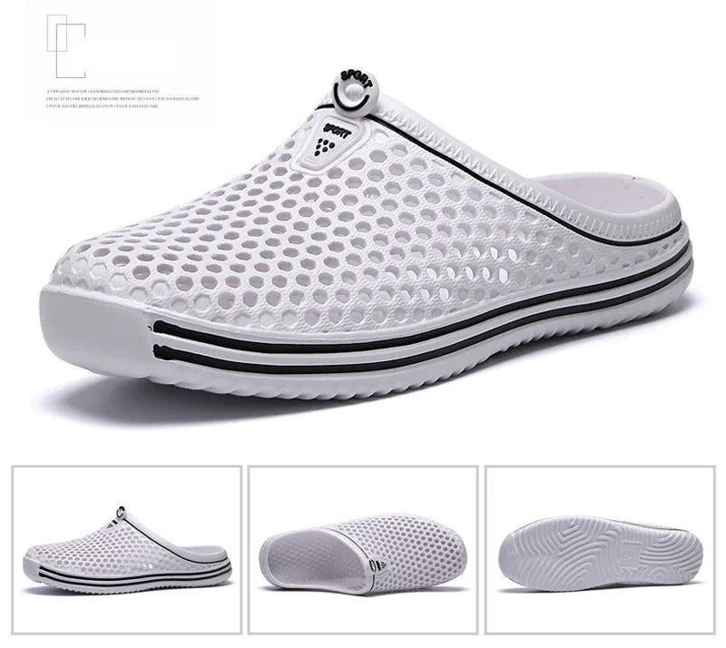 Comfortable Men Pool Sandals Summer Outdoor Beach Shoes Men Slip on Garden Clogs Casual Water Shower Slippers Unisex Zapatos