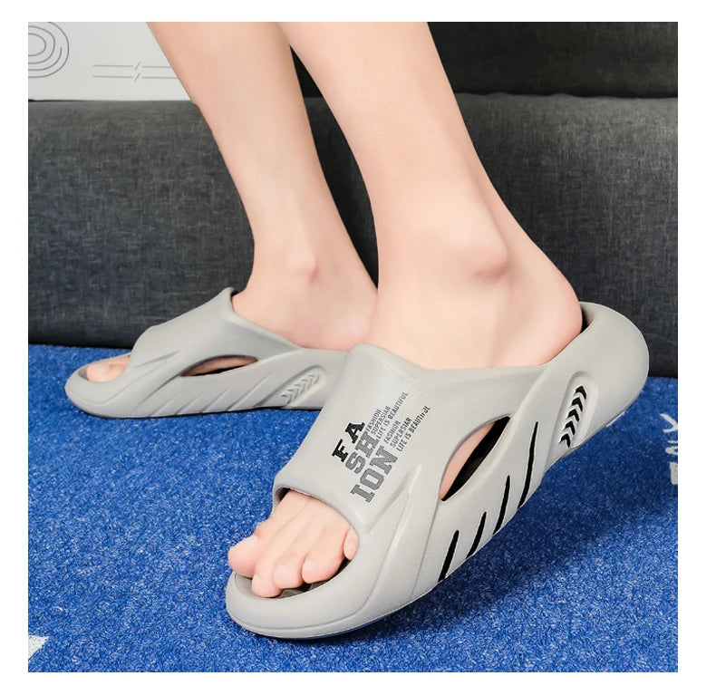 Summer Men Massage Slippers Indoor Outdoor Sandals Beach Casual Shoes Soft Sole Slides Men Flip-flops Men's Sandals Big Size 47