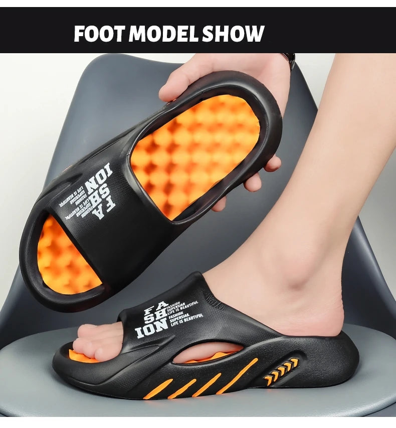 Summer Men Massage Slippers Indoor Outdoor Sandals Beach Casual Shoes Soft Sole Slides Men Flip-flops Men's Sandals Big Size 47