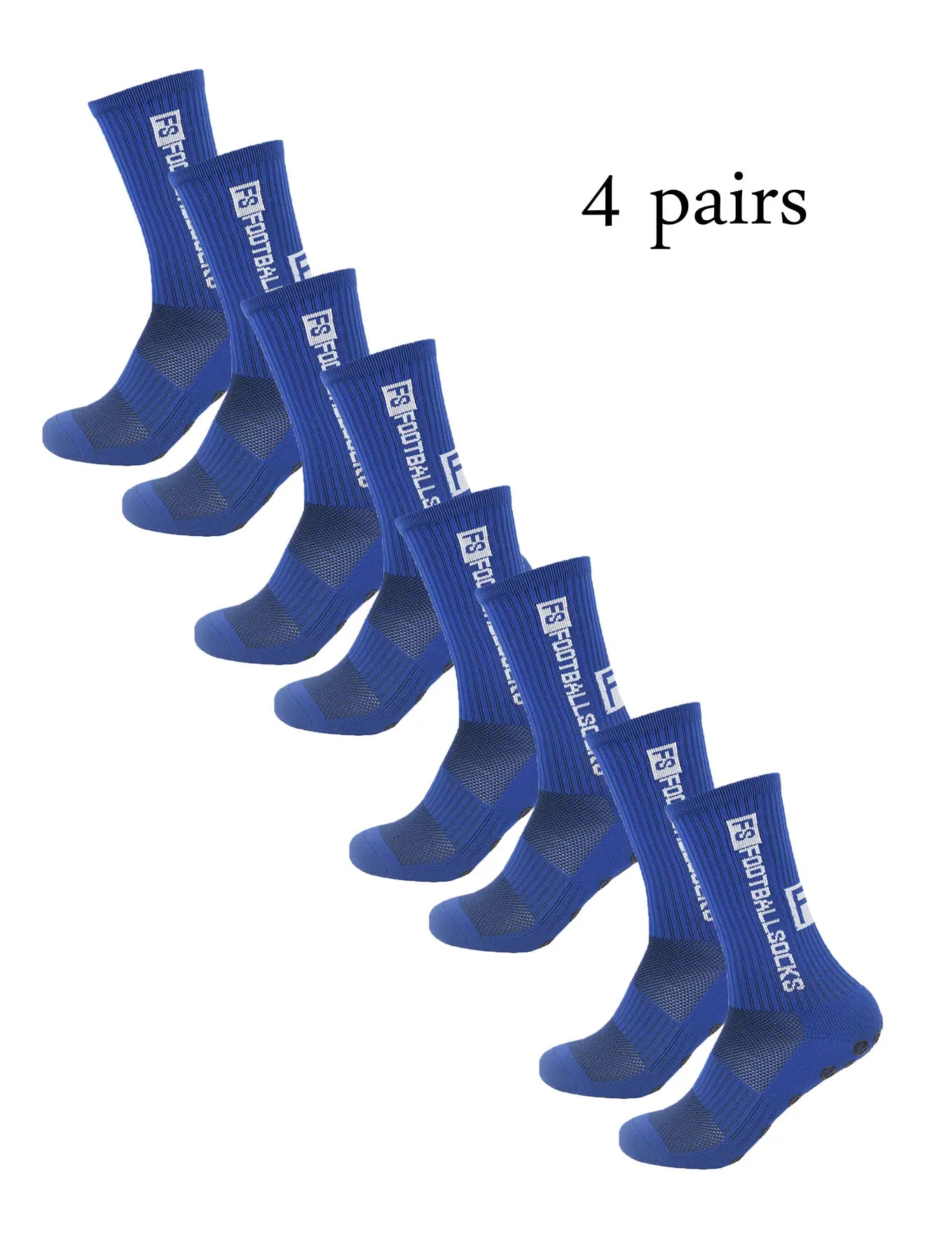 Grip Soccer Socks Anti Slip Non Slip Men's Athletic Socks for Football Basketball Sports, 4 Pair