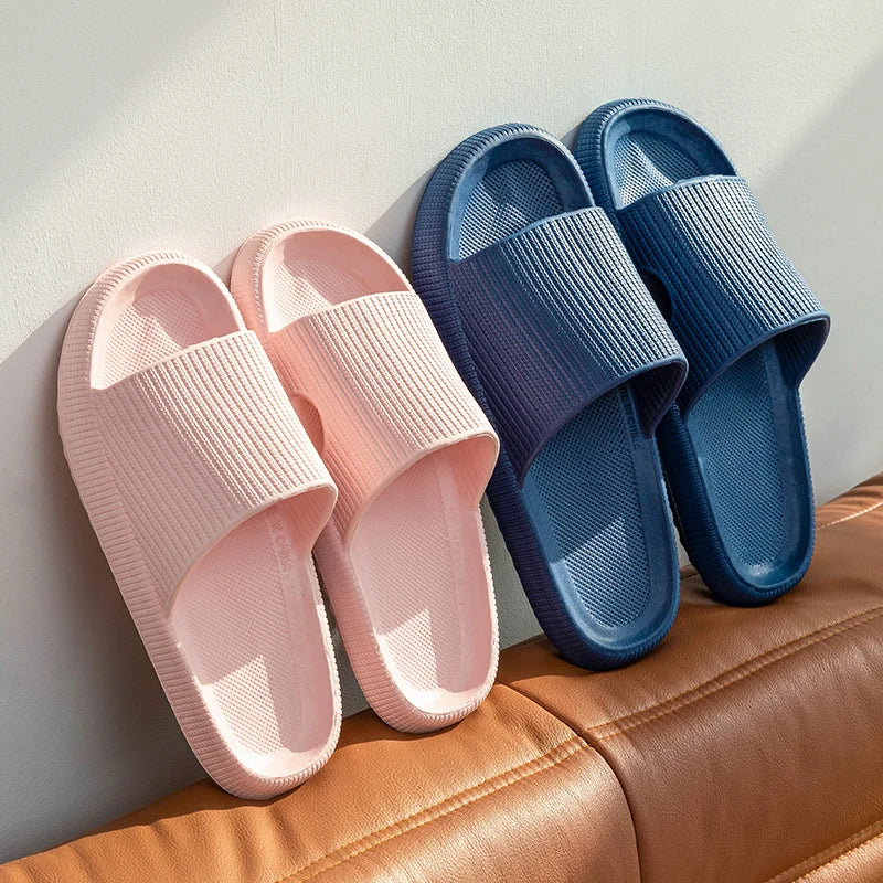 Support shoes home bathroom bath slippers female non-slip thick soles step on shit outside wearing sandals men