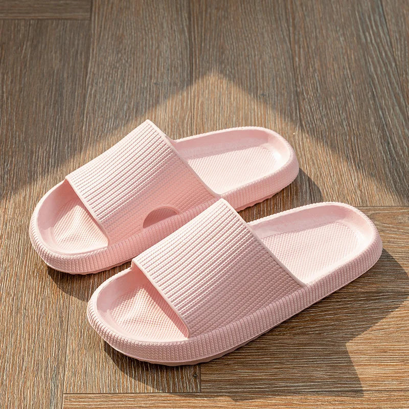 Support shoes home bathroom bath slippers female non-slip thick soles step on shit outside wearing sandals men