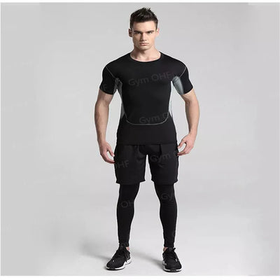 Men MMA Boxing Shorts Compression T Shirt Pants  Sportswear Spider