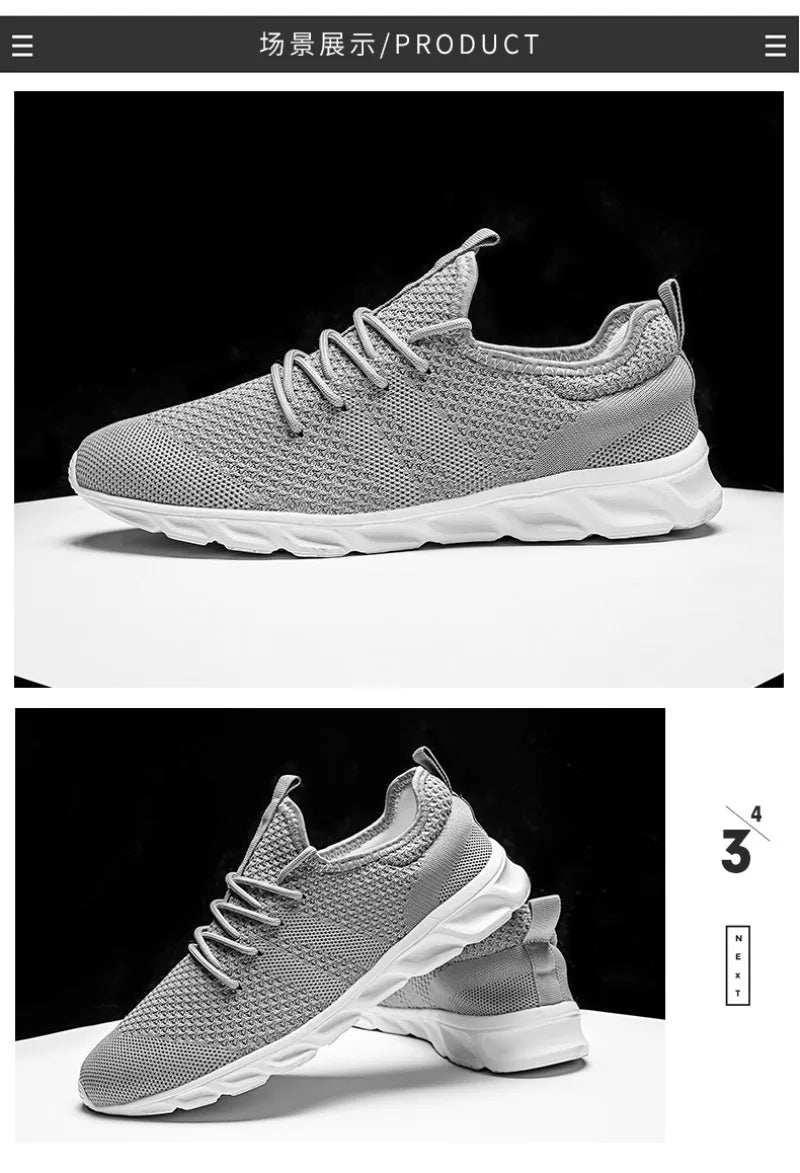 Men Casual Sports Shoes Air Mesh Lightweight Sneakers Anti-slip and wear-resistant Flat Walking Shoe Athletic Jogging Size 36