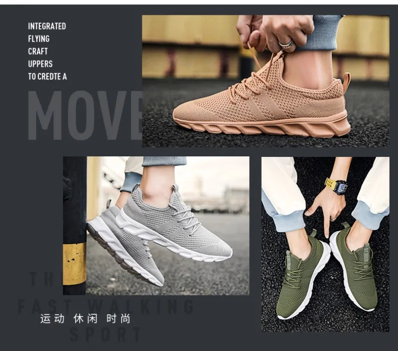 Men Casual Sports Shoes Air Mesh Lightweight Sneakers Anti-slip and wear-resistant Flat Walking Shoe Athletic Jogging Size 36