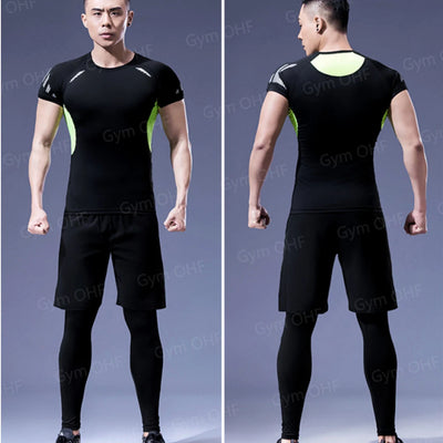Men MMA Boxing Shorts Compression T Shirt Pants  Sportswear Spider