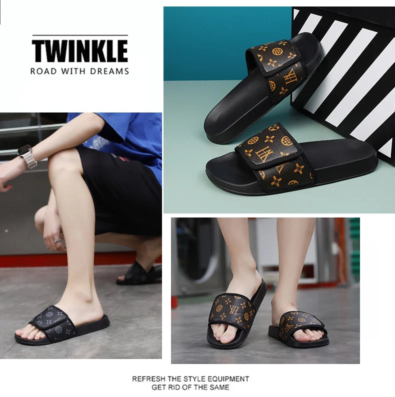 Men's Genuine Leather Sandals Comfortable Man Sandal House Slippers Man Summer Shoes Sale Genuine Mens Slipper Flip Flop Slides