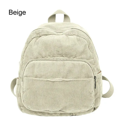 Casual Small Backpacks Aesthetic Corduroy Mini Backpack Purse Japanese Style Travel Roomly Double Shoulder Bags New Hot