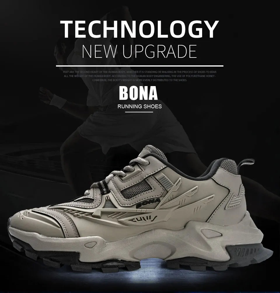 BONA 2023 New Designers Anti slip and wear-resistant Classics Running Shoes Athletic Sport Shoes Men Outdoor Sneakers Lightweigh