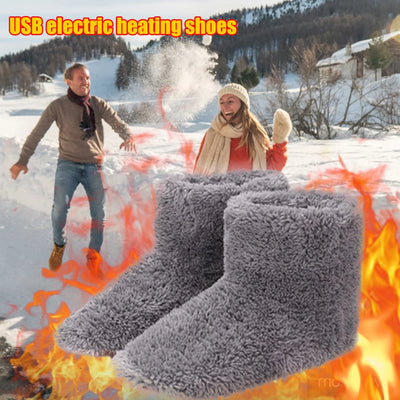 Electric Heating Shoes Women Men Washable USB Heated Shoes Rechargeable Foot Warmer for Cold Weather