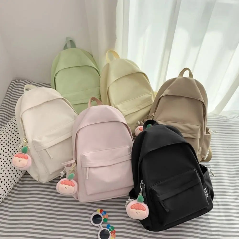 Backpack Casual Canvas Book Backpack Green Adjustable Strap