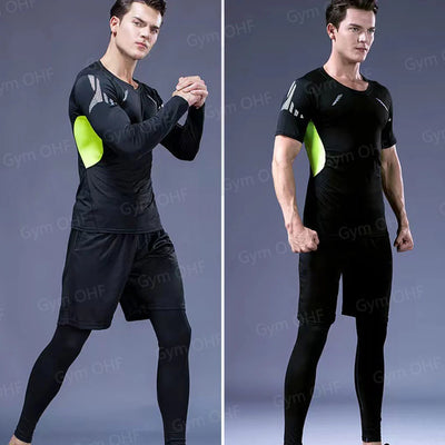 Men MMA Boxing Shorts Compression T Shirt Pants  Sportswear Spider