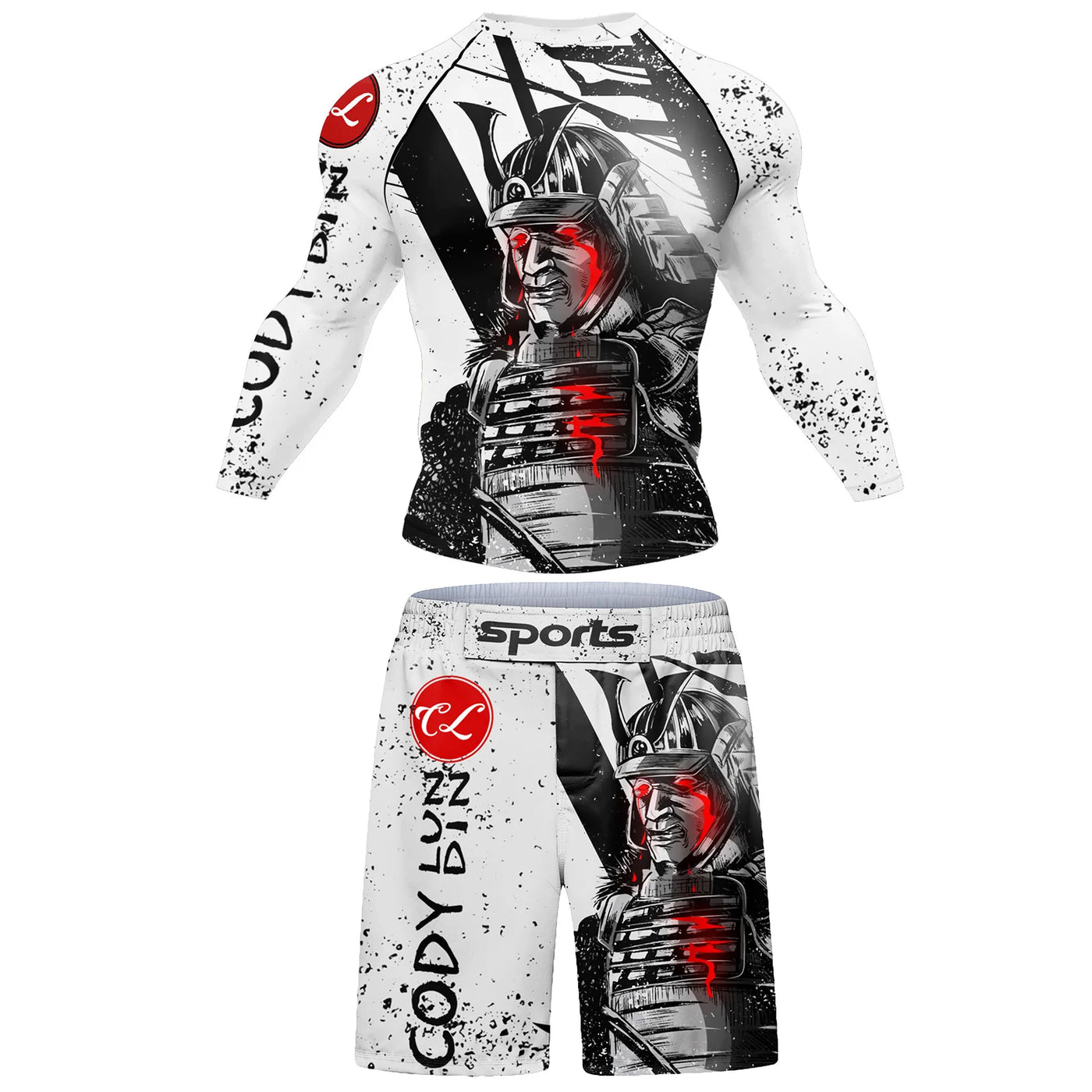 Cody Men Sportsuit With Graphic  Jiu jitsu No Gi Rashguard With Leggings MMA Shorts Bjj Fight Athletic Tracksuit Boxing Jersey